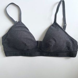 Calvin Klein Charcoal Heather Grey Lightly Lined Triangle Bra Size Medium